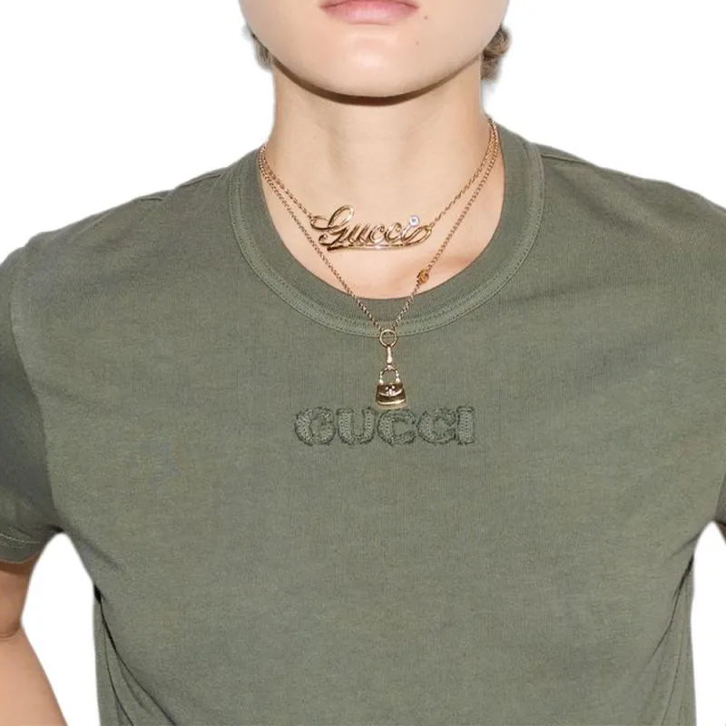 GUCCI FW24 T Shirt Women's Dark Green-6
