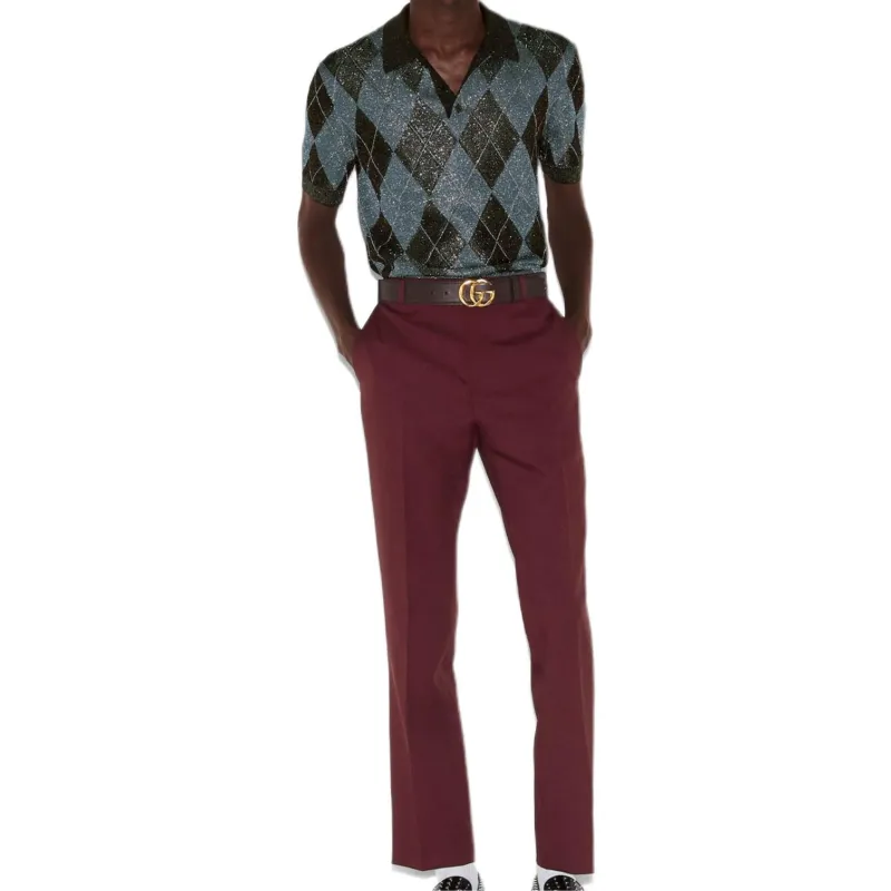 GUCCI FW24 Casual Pants Men's Burgundy-4