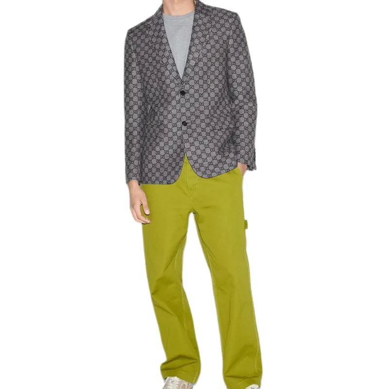 GUCCI SS25 Business Suit Coat Men's Gray-2