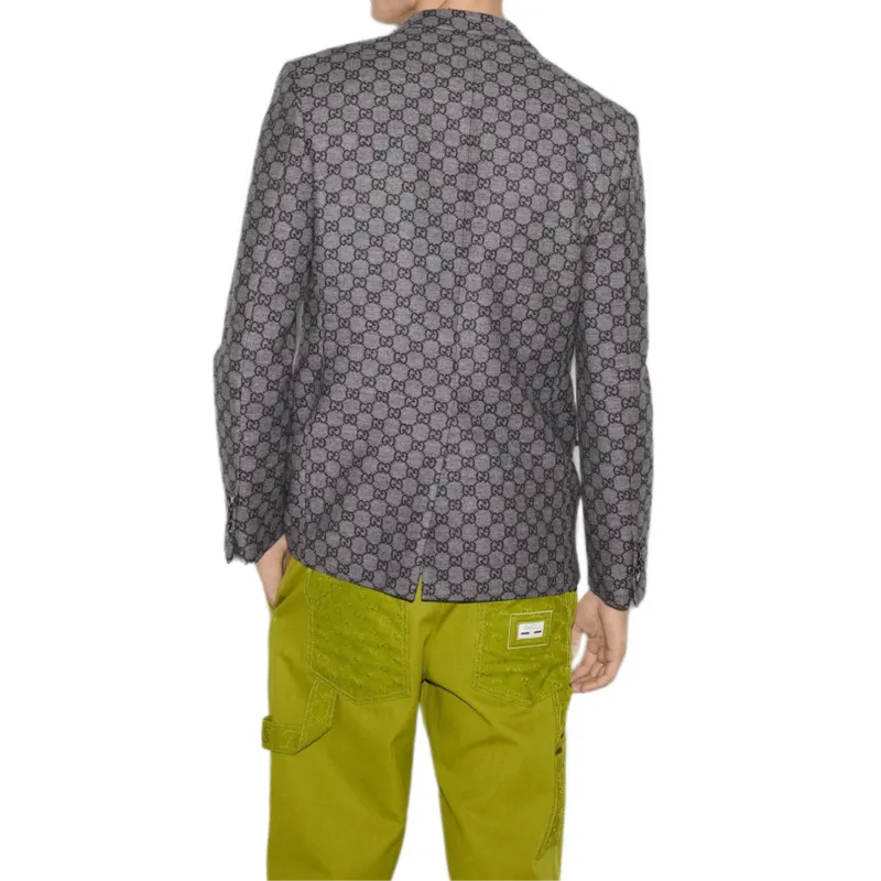 GUCCI SS25 Business Suit Coat Men's Gray-4