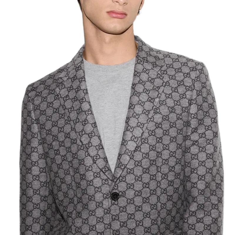 GUCCI SS25 Business Suit Coat Men's Gray-6