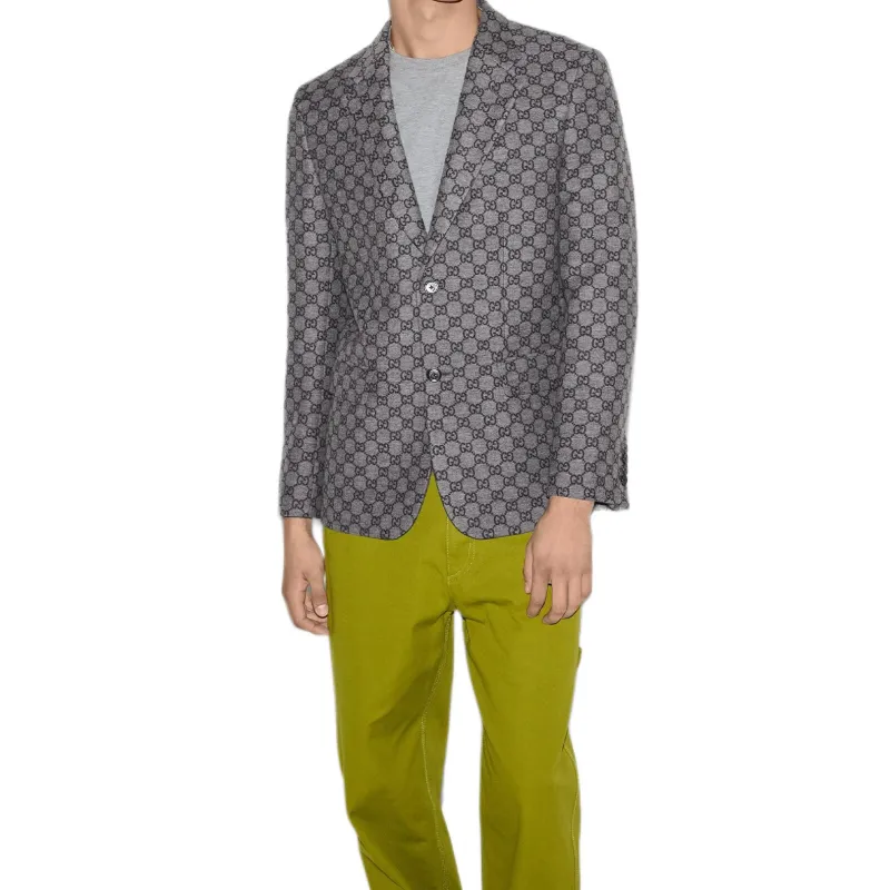 GUCCI SS25 Business Suit Coat Men's Gray-3