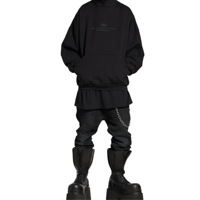 Balenciaga Logo Embroidered Hoodie-2