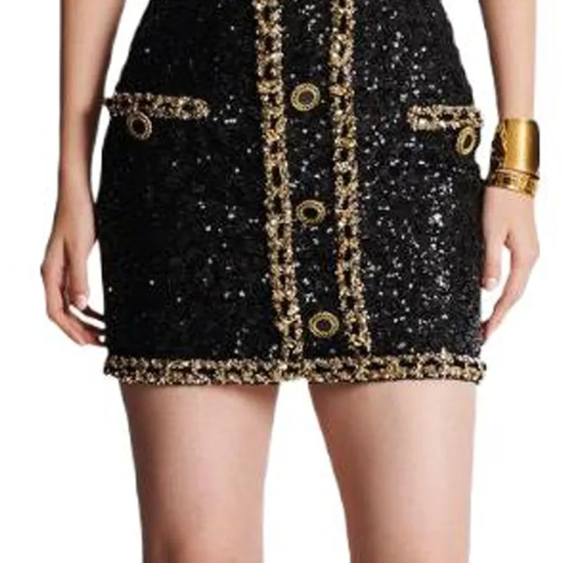 BALMAIN Sequin embellishment Bustier Minidress-5
