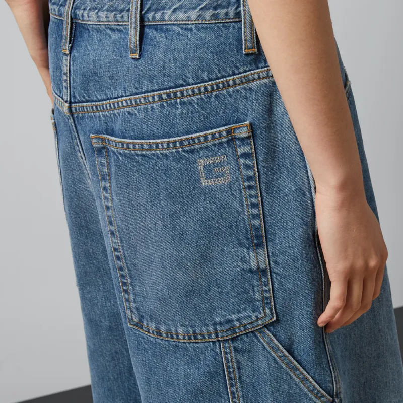 GUCCI Organic Denim Shorts With Crystal G 'Petroleum Blue'-4