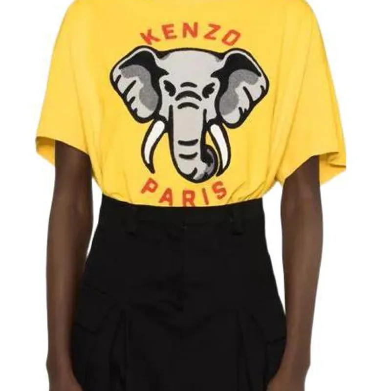 KENZO Motif Embroidered Crewneck T Shirt-4