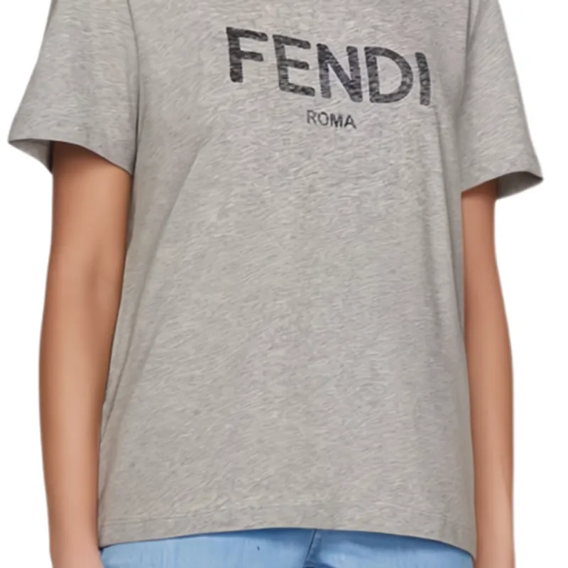 FENDI Logo Printed Crewneck T Shirt-2