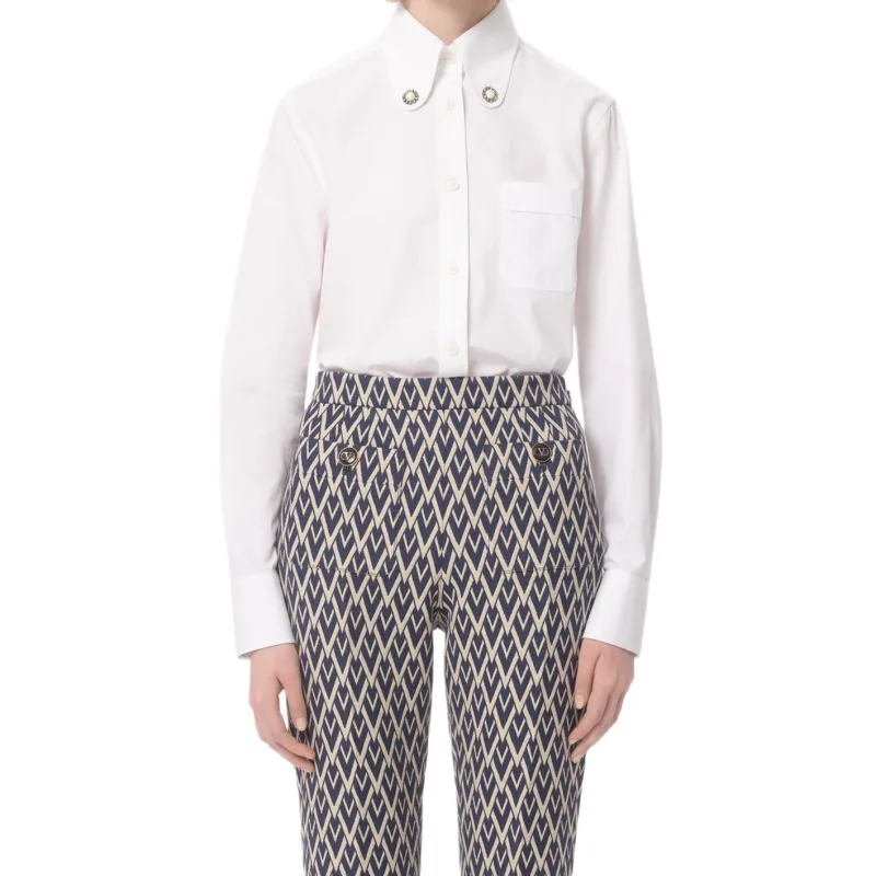 Valentino Embellished Button Up Shirt-1