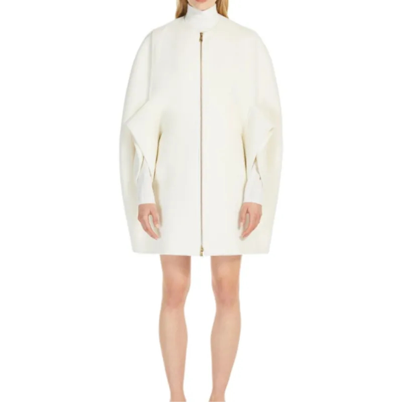MaxMara Zip Up Crewneck Short Sleeved Coat-4