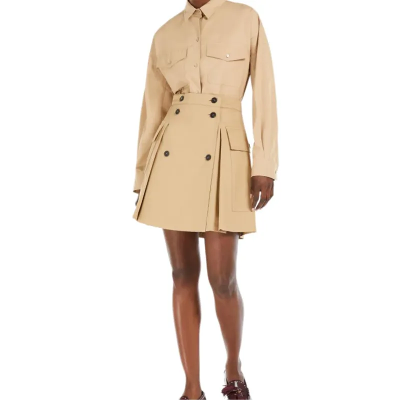 WEEKEND MaxMara Zebio Casual Short Skirts Women's Beige-1