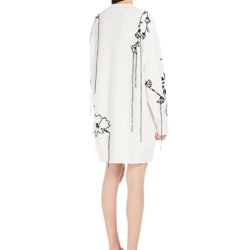 MaxMara Embroidered Crewneck Long Sleeved Dress-2