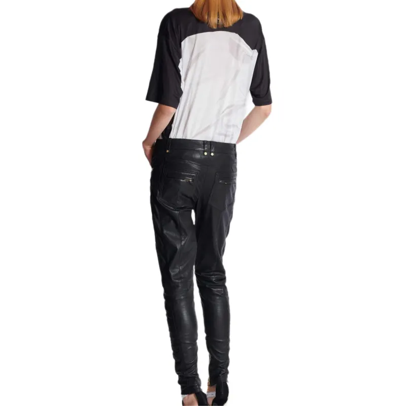 BALMAIN Quilted Leather Trousers-2