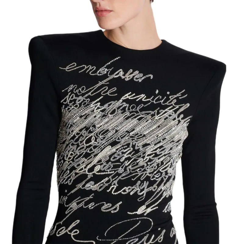 BALMAIN Rhinestone embellished Mini Dress-6
