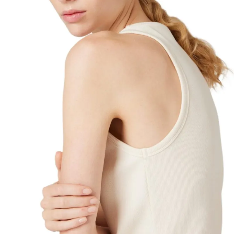 MIU MIU Logo Embellished Ribbed Sleeveless Top-4