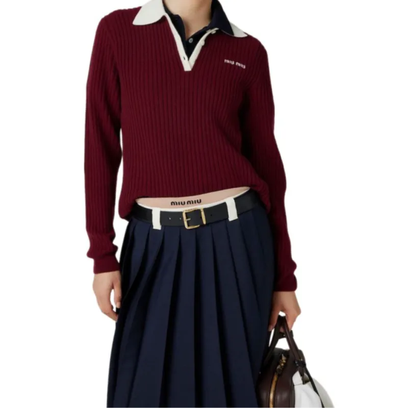 MIU MIU Cashmere Polo Shirt-1