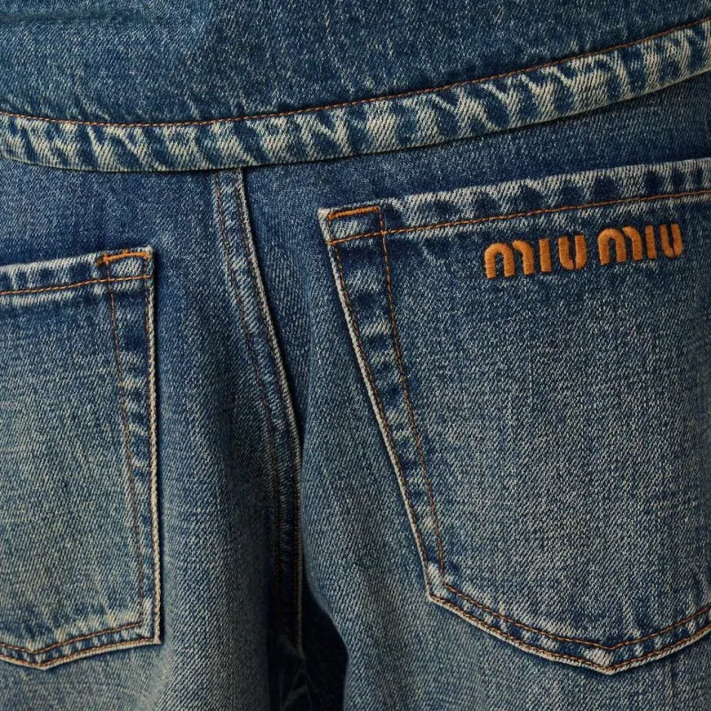 MIU MIU FW24 Jeans Women's Blue-4