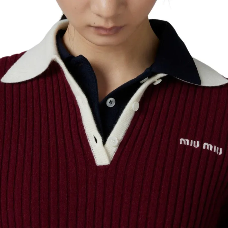 MIU MIU Cashmere Polo Shirt-3