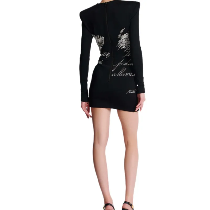 BALMAIN Rhinestone embellished Mini Dress-2
