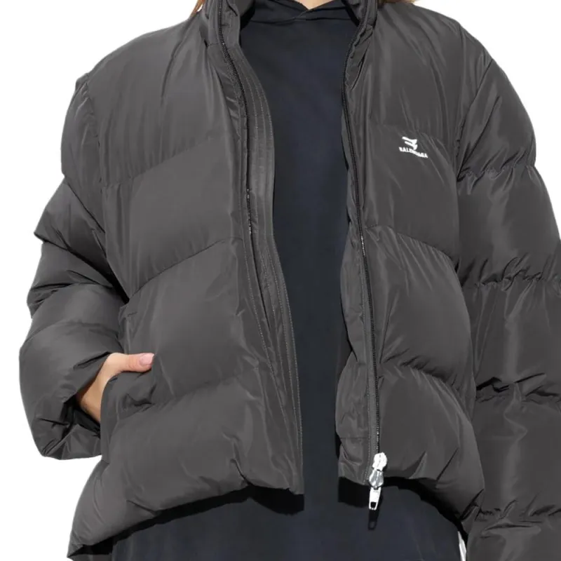 Balenciaga Sports Icon Oversized Puffer Jacket 'Grey'-3