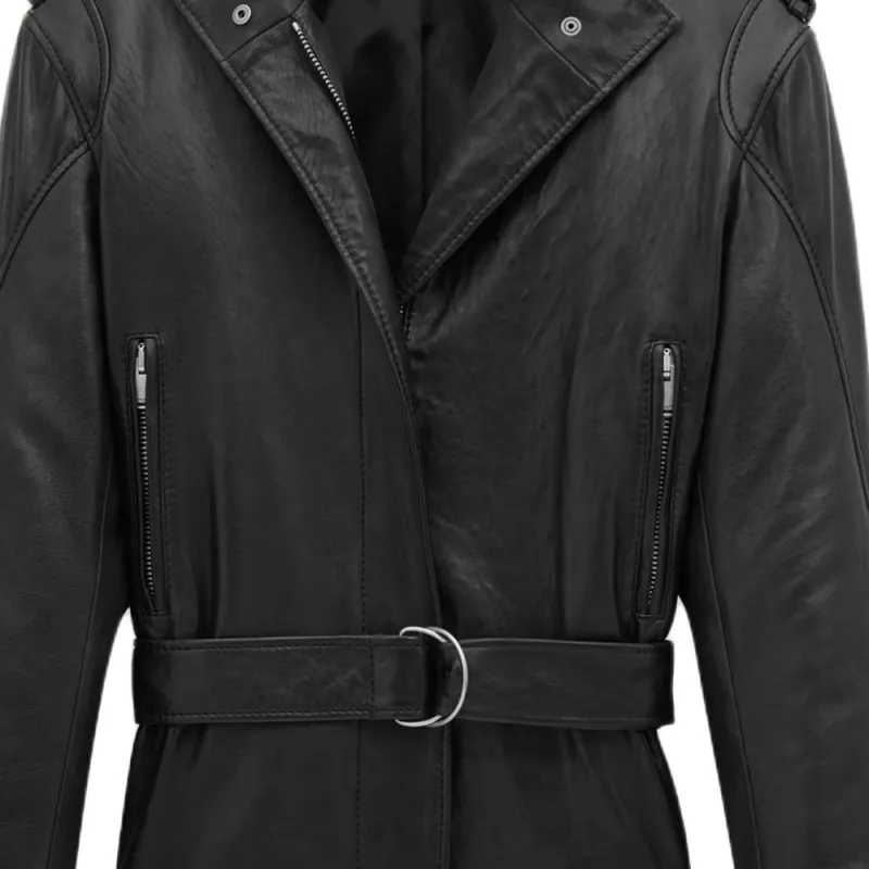 SAINT LAURENT High Neck Belted Short Jacket-3