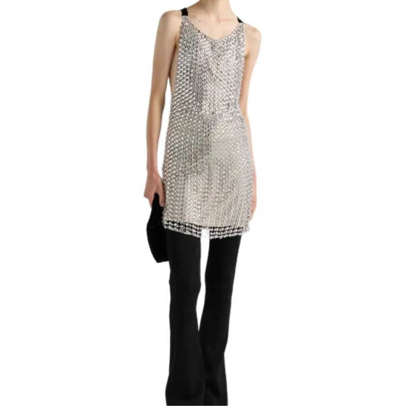 PRADA FW24 Slip Dress Women's Crystal-1