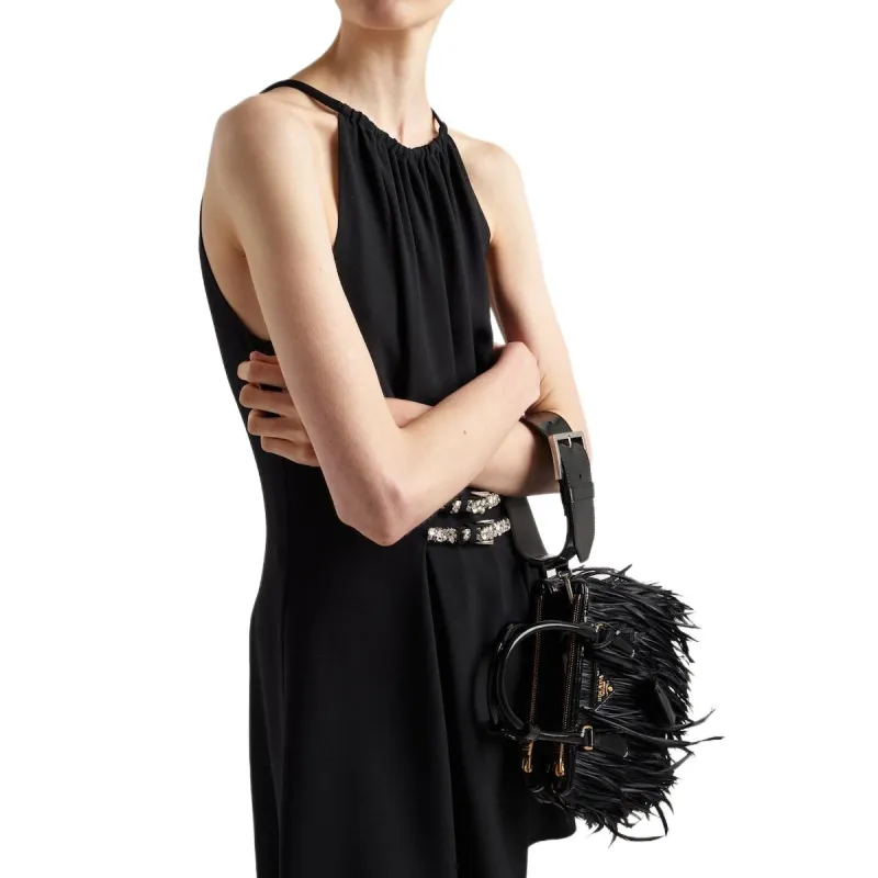 PRADA SS25 Slip Dress Women's Black-3