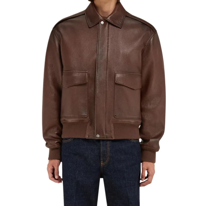 Ferragamo Flap Pocket Leather Jacket-1