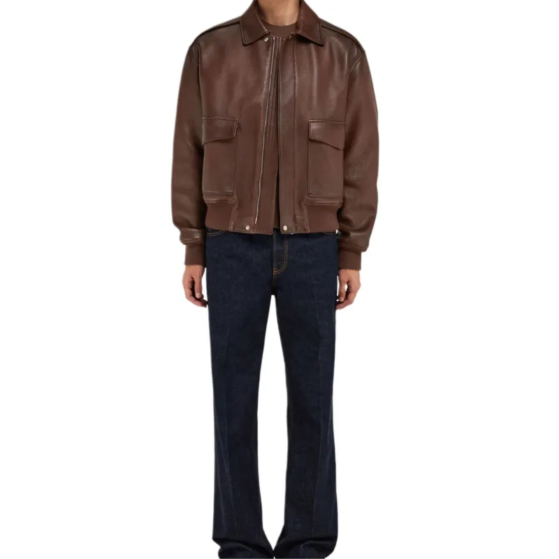 Ferragamo Flap Pocket Leather Jacket-3