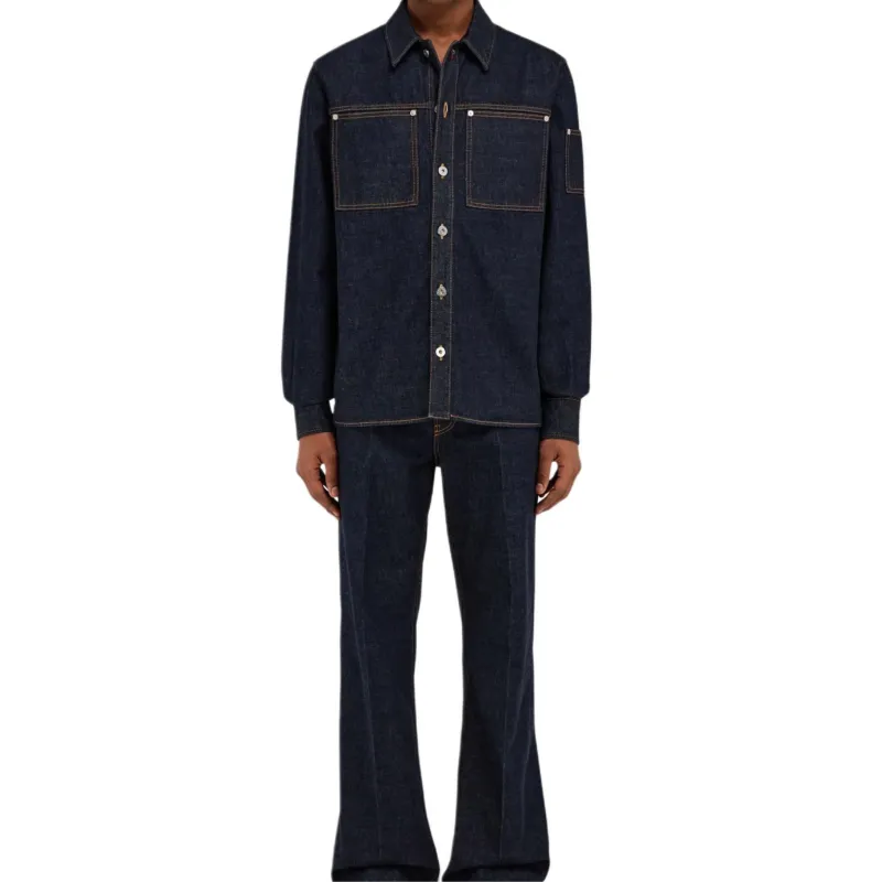 Ferragamo Long Sleeved Denim Shirt-2