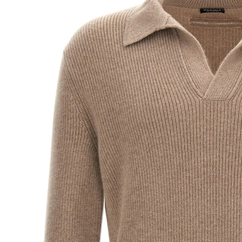 Ermenegildo Zegna V Neck Long Sleeved Jumper-2