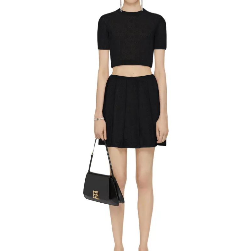 Givenchy Monogram 72 Jacquard Short Sleeve Knit Top-1