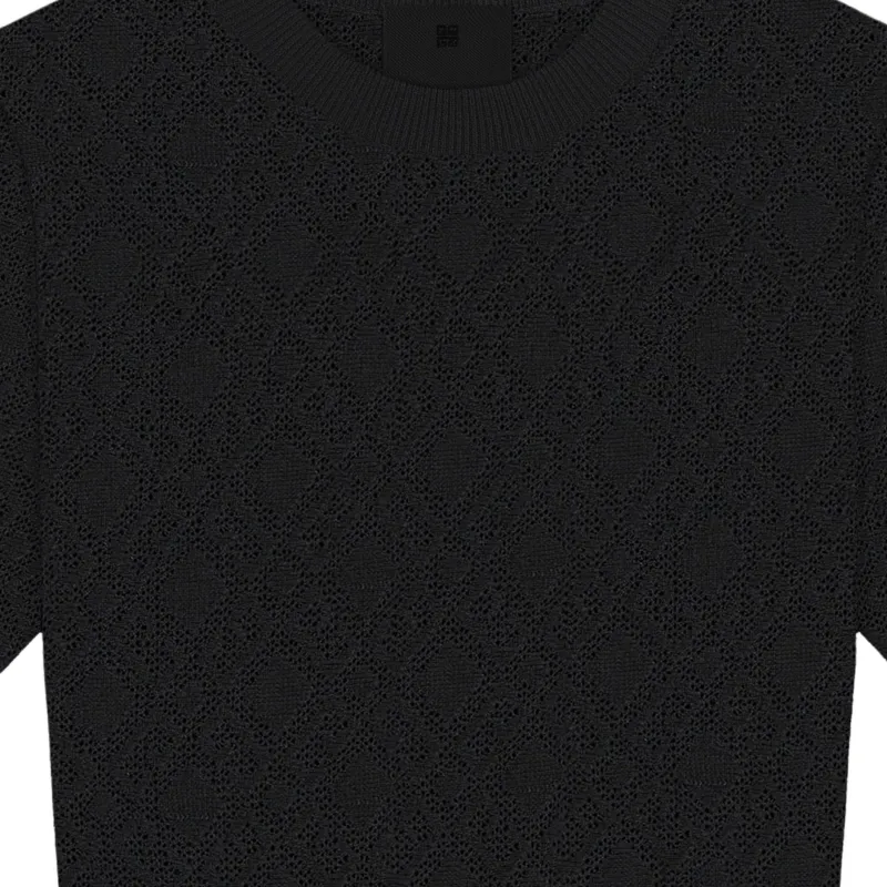Givenchy Monogram 72 Jacquard Short Sleeve Knit Top-3