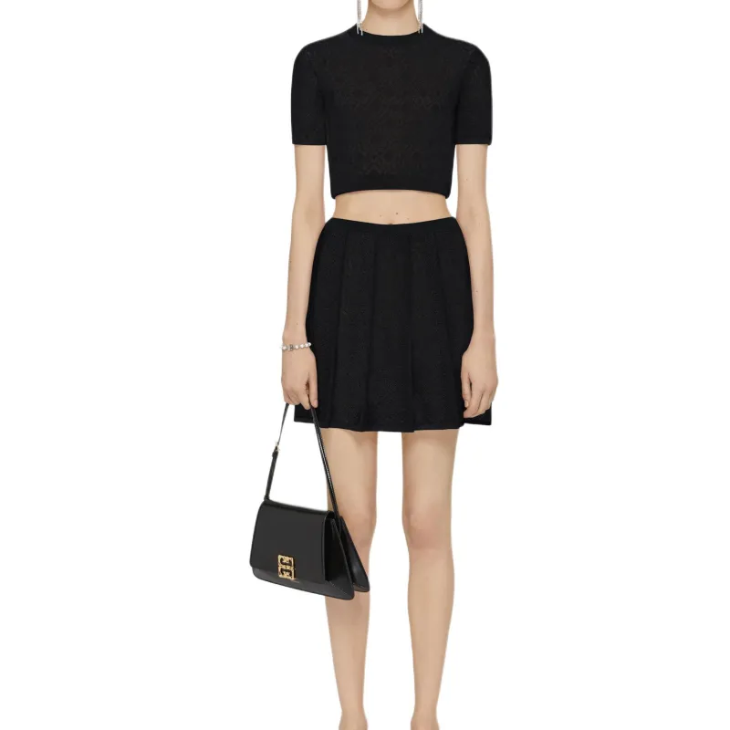 Givenchy Monogram 72 Jacquard Pleated Mini Skirt-1