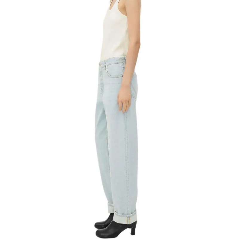 Bottega Veneta Cuffed Straight Leg Jeans 'Light Blue'-3