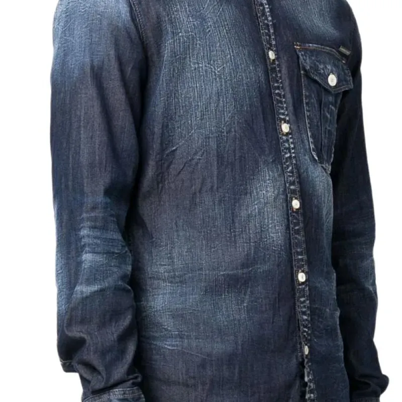 DSQUARED 2 Logo Plaque Buttoned Denim Shirt-4