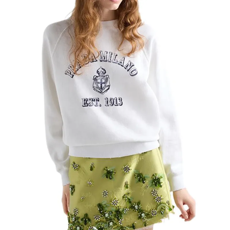 PRADA Logo Printed Crewneck Sweatshirt-1