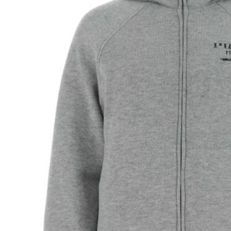 PRADA Logo Detailed Zip Up Jacket-3