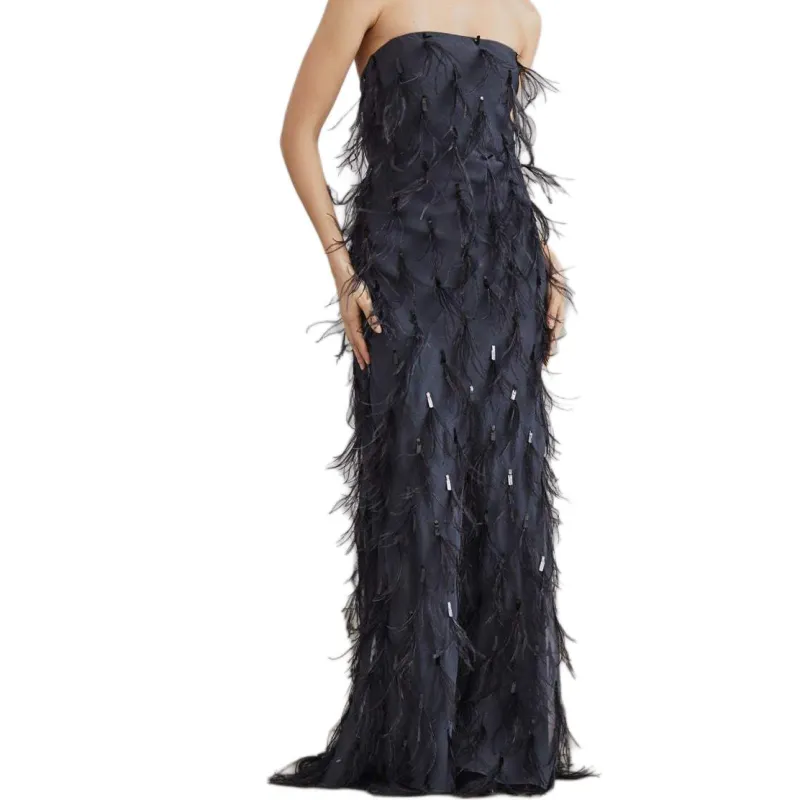 Brunello Cucinelli Feather-detail Gown-1
