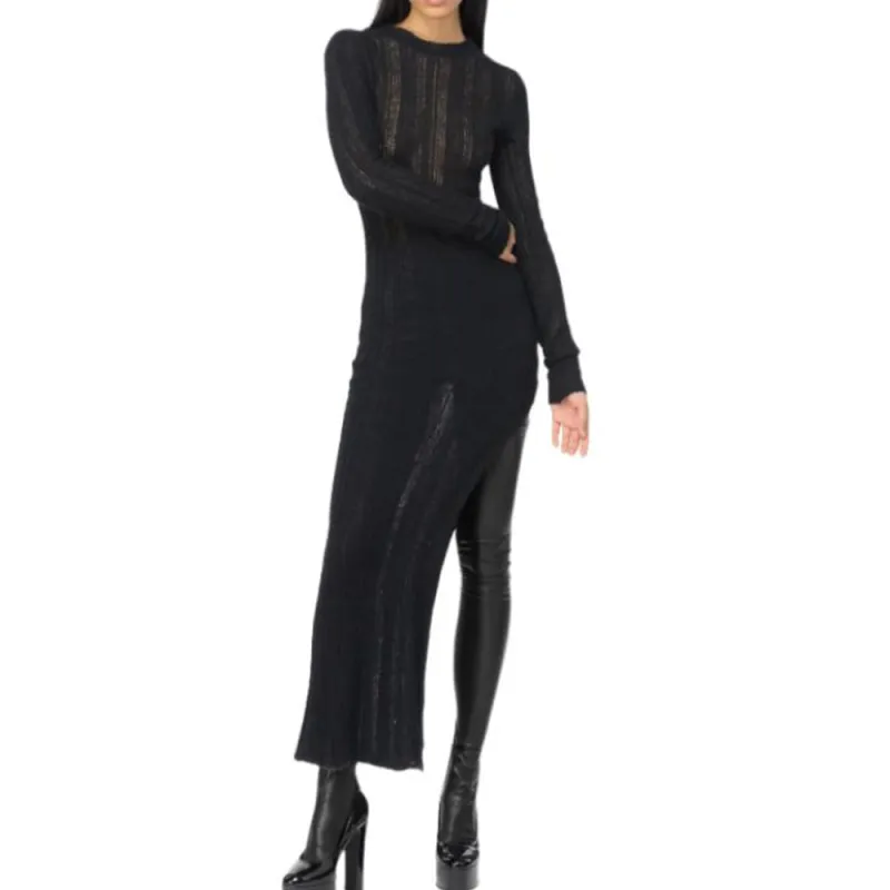 PINKO Long Sleeved Dress Women's Pure Black-2