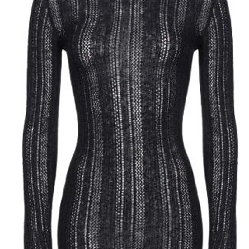 PINKO Long Sleeved Dress Women's Pure Black-6