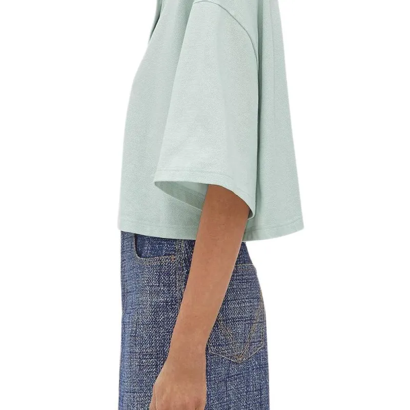 Bottega Veneta Collared Short Sleeve Cropped Polo Shirt-6