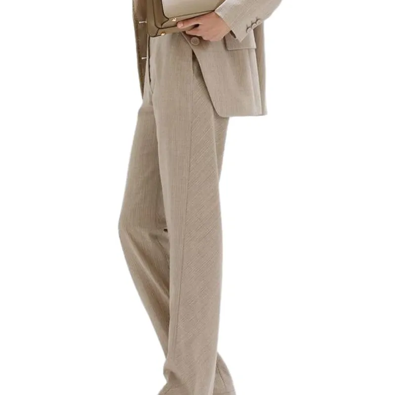 FENDI Mélange effect Straight leg Wool Trousers-4