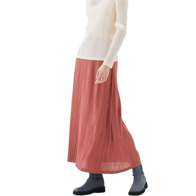 PLEATS PLEASE ISSEY MIYAKE Mc December Skirt 'Copper Brown'-5