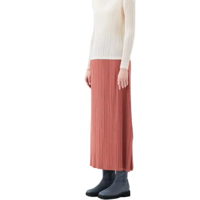 PLEATS PLEASE ISSEY MIYAKE Mc December Skirt 'Copper Brown'-4