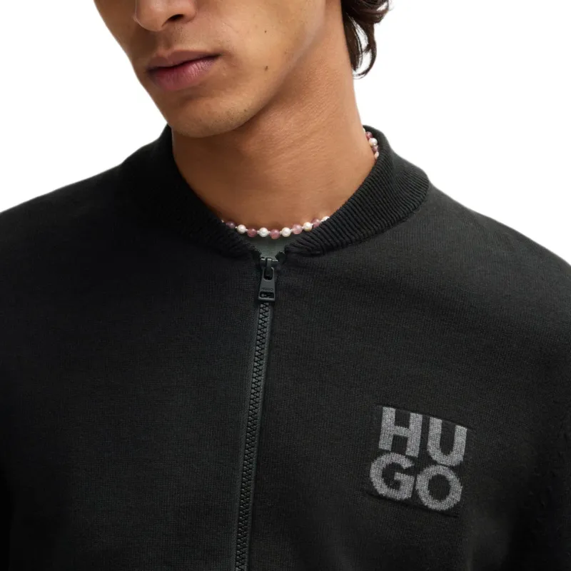 HUGO BOSS Logo intarsia Zip up Sweater-4