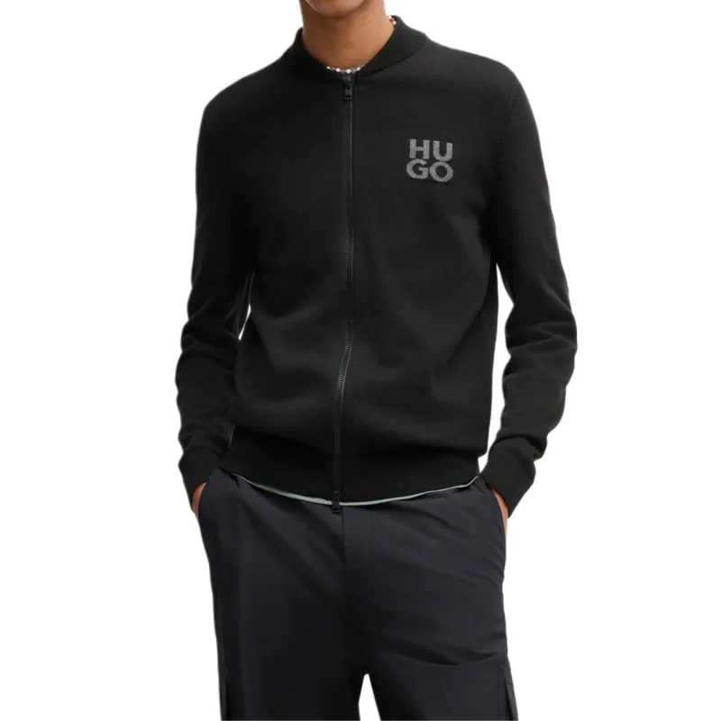 HUGO BOSS Logo intarsia Zip up Sweater-1