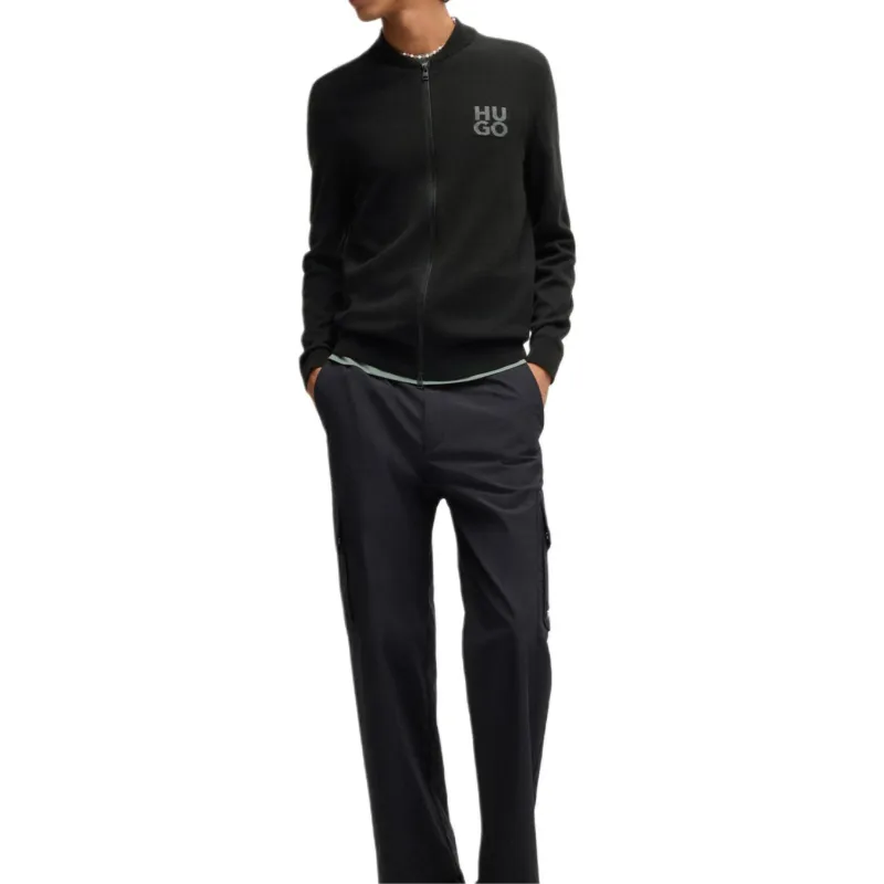HUGO BOSS Logo intarsia Zip up Sweater-3