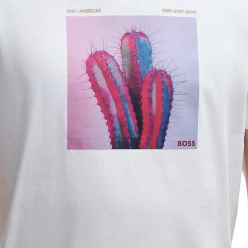 HUGO BOSS Road Trip print Cotton T shirt-4