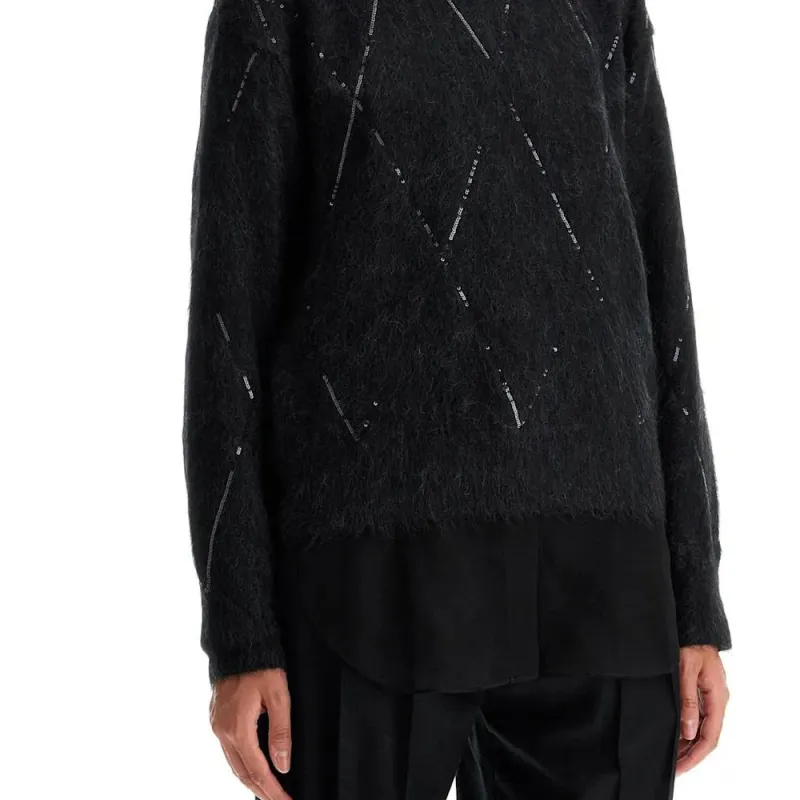 Brunello Cucinelli Sequin Embellished Crewneck Knitted Jumper-5