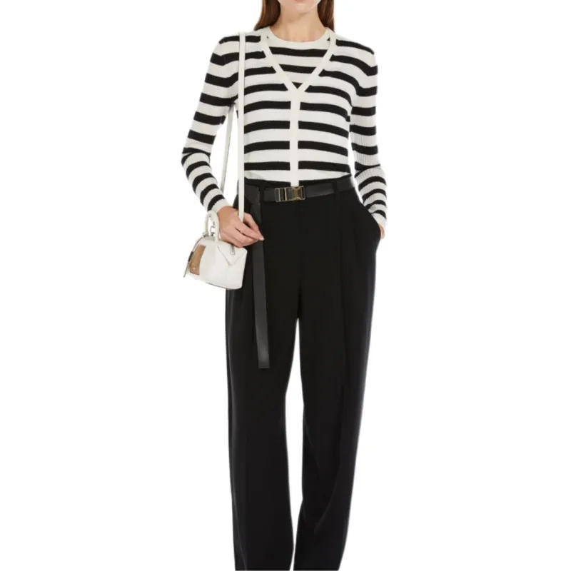 MaxMara Trieste V Neck Striped Cardigan-2